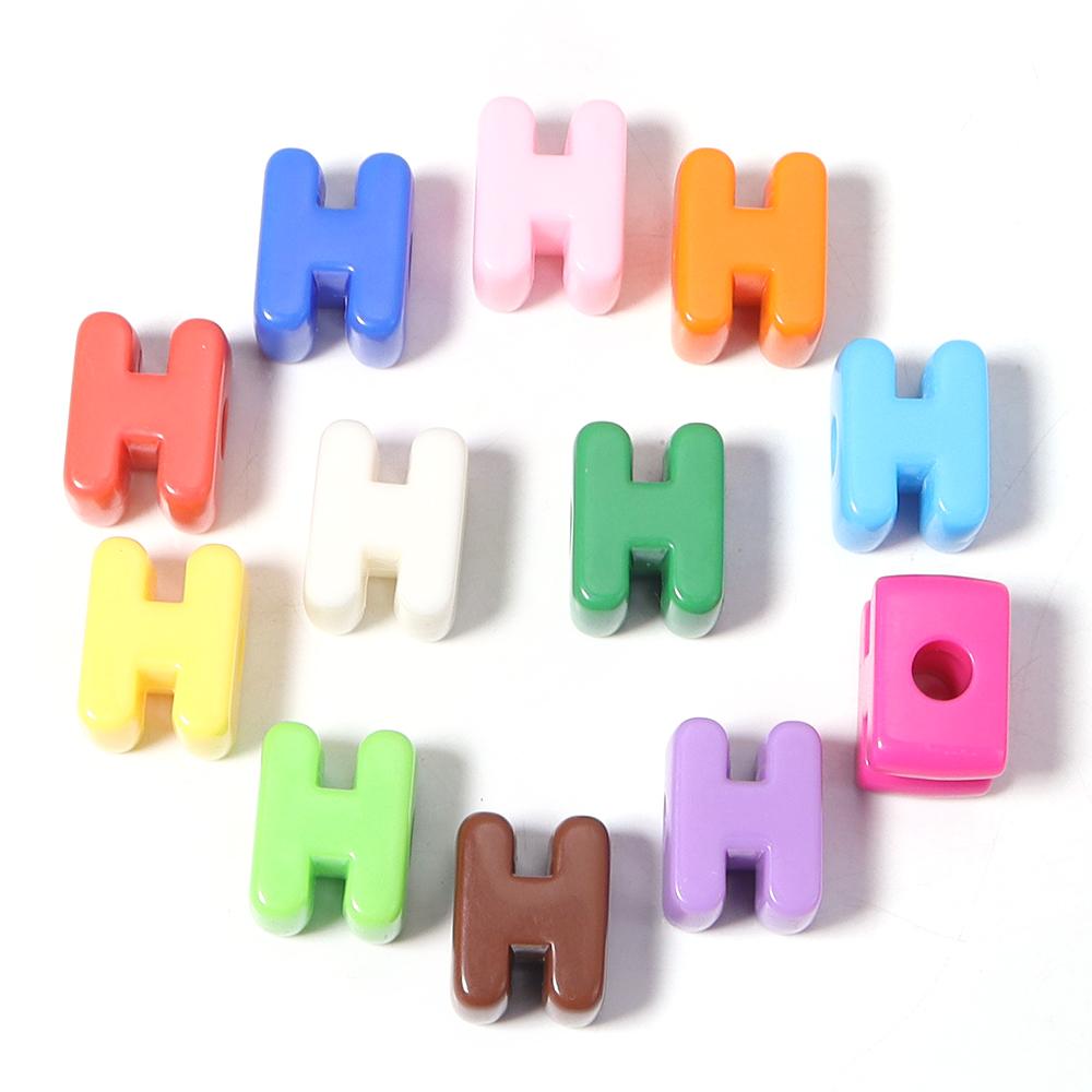 10pcs A-Z Letter Beads Acrylic Alphabet Beads Largr Size Loose Beads  For Jewelry Making DIY Keychain Phone Chain Accessories