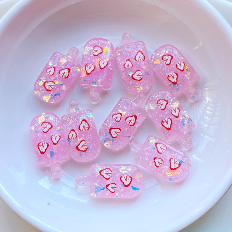 10Pcs New Kawaii Cute Mini Popsicle Flat Back Resin Cabochons Scrapbooking DIY Jewelry Craft Decoration Accessorie