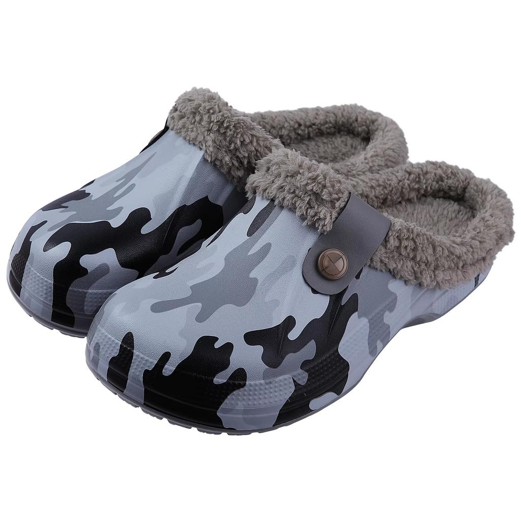 Fashion Crestar Women and Men Fur Lined Clogs Memory Foam Warm Fuzzy Slippers New Winter Waterproof Indoor Outdoor Comfortable Slippers