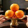 Home Display Serving Tray in Metal for Fruit Placement, Tea Table Use and Entry Table Organization with Round Form for Daily Styling