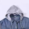 Trendy Plus Size Patchwork Denim Hoodie - Casual Loose Fit
