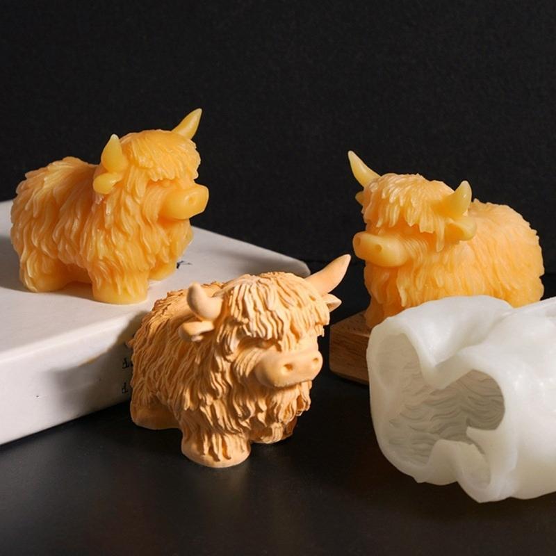 Yak Themed Silicone Candle Mold Food Safe Texture Creative Homes Decors Handcrafting Tool for Holidays Birthdays Parties