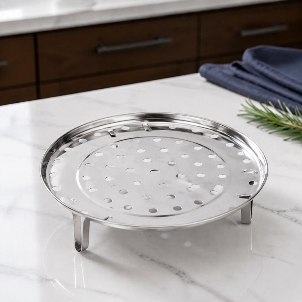 Round Shape Steam Holder Stainless Steel Steaming Plate Convenient Steam Rack Stand Crock Pots