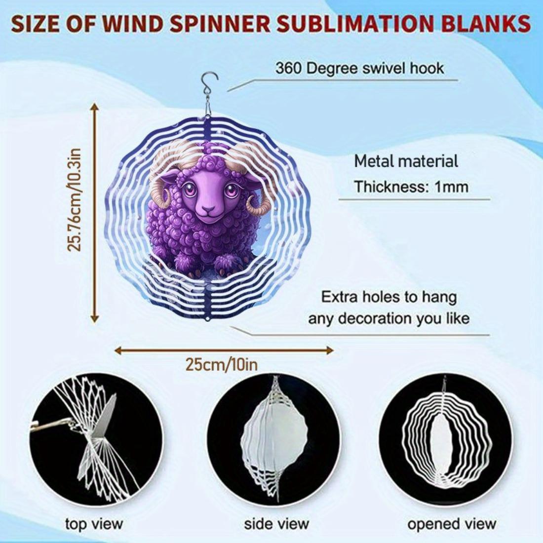 

1 шт. Фиолетовая мандала Овна Вращающаяся музыка ветра - Металлический уличный/комнатный подвесной декор с вращающимся на 360° крючком, Всесезонное украшение для сада и патио