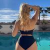 Swimsuit Women's One Piece Triangle Solid Color Multicolor Lace Up Drawstring Bikini Suits