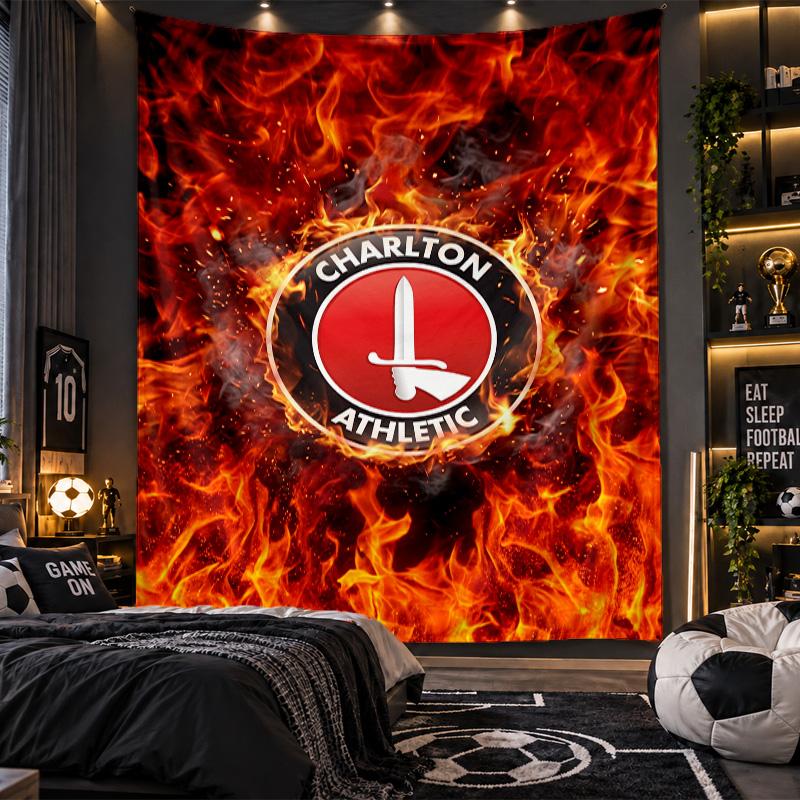 Wall Hanging Tapestry Charlton Athletic FC Print Cloth for Living Room Bedroom Home Decor