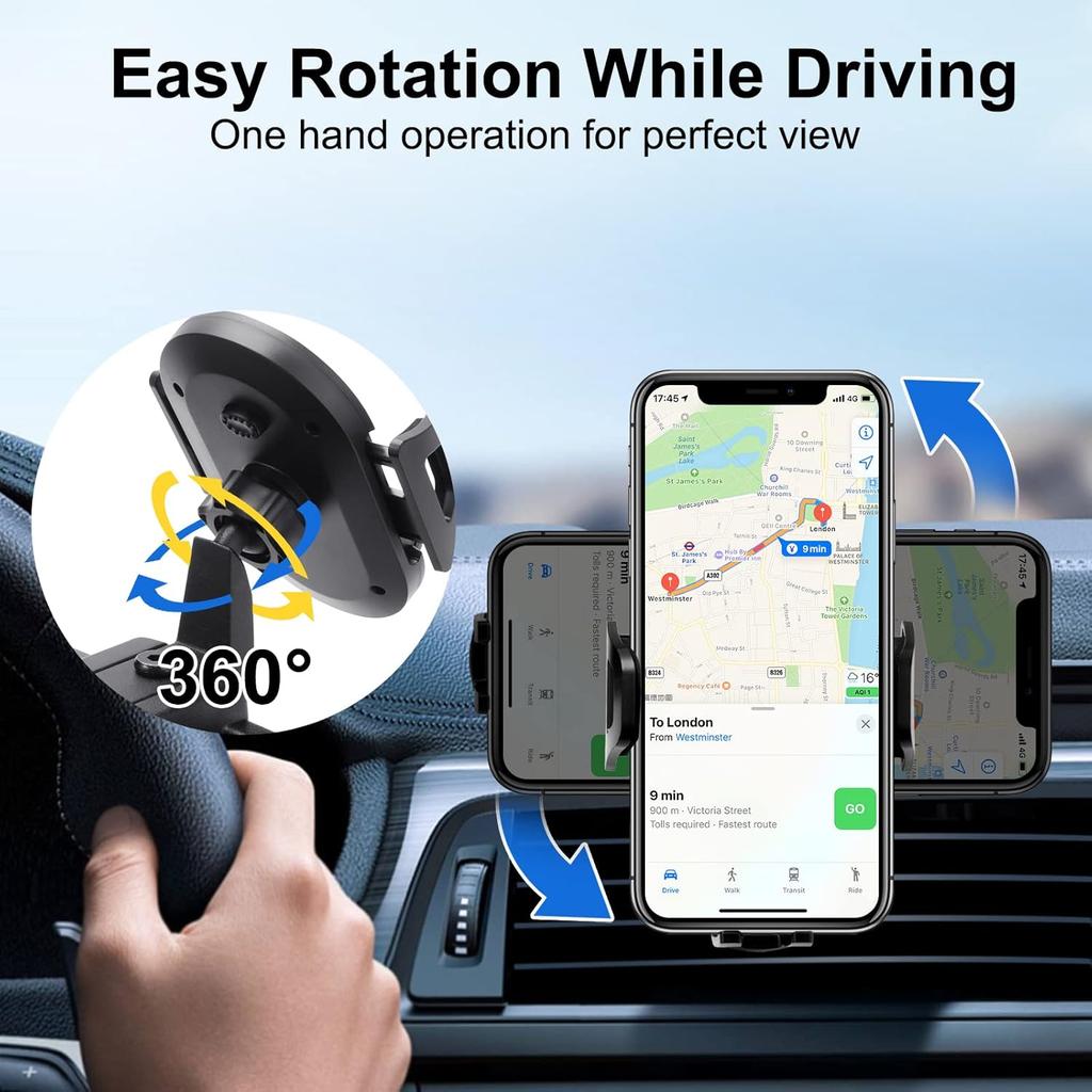 Upgraded Phone Mount For 2018      Jeep Wrangler JL JLU & Gladiator JT, Multi-Mount Phone Holder Dash Tray System Kit With Extension Arm Metal Rod