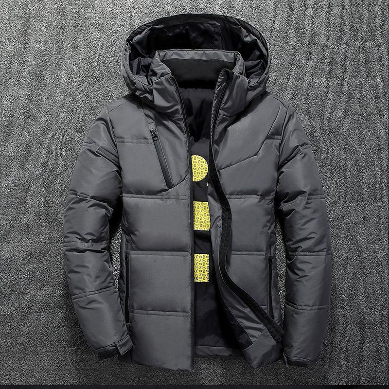 Men's European and American Winter Hooded Business Casual Warm Coat