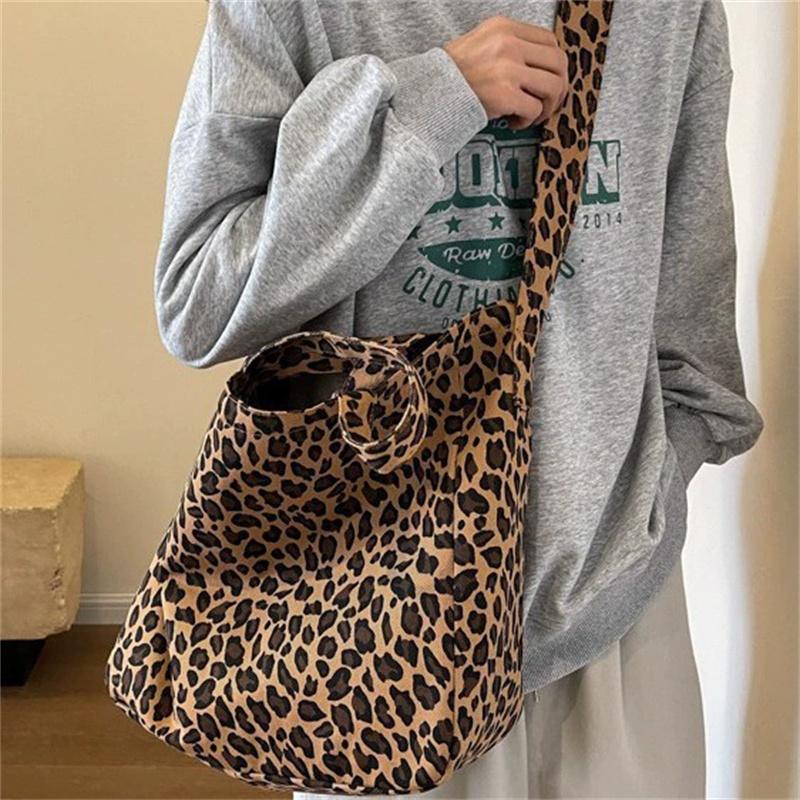 Women's Fashion Leopard Print Tote Bag, Large Capacity Shoulder Bag, Casual Trendy Versatile Daily Commute & Shopping Bag