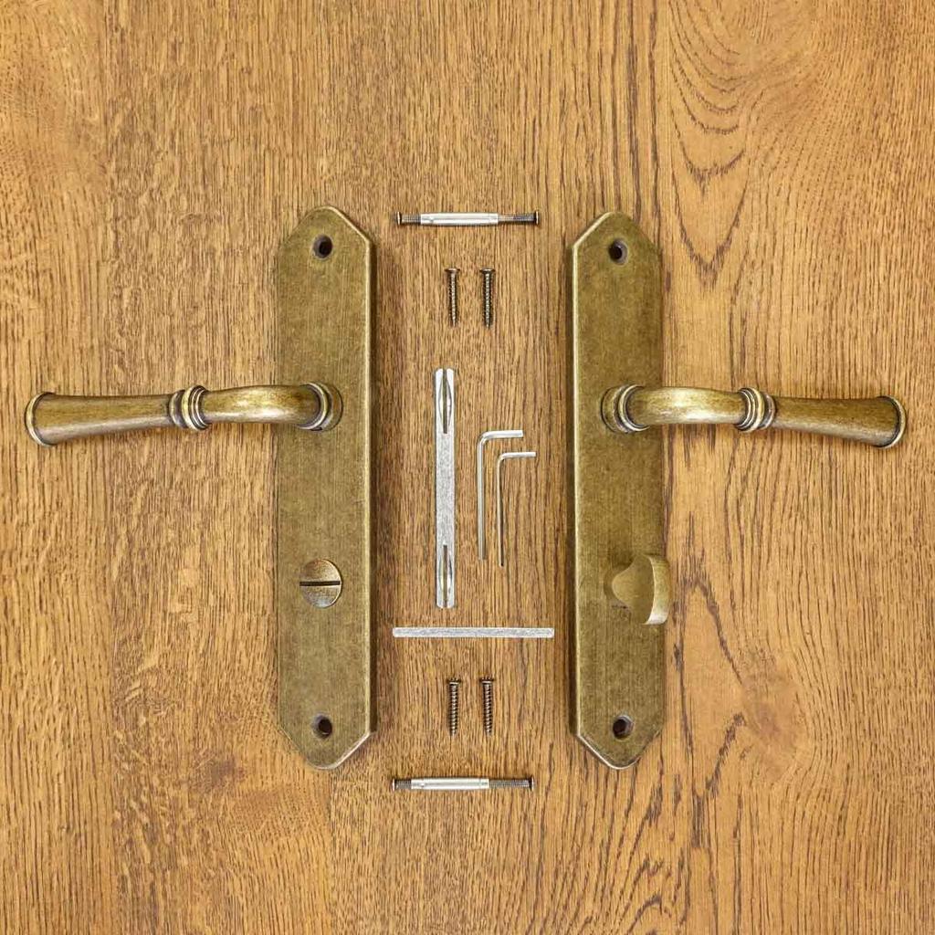 HAMILTON Door Handle with Toilet Plate 90mm ANTIQUE GOLD