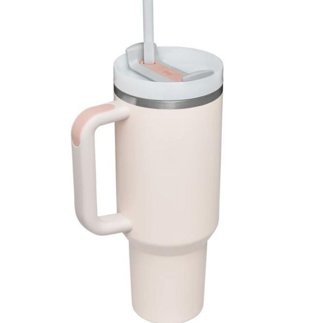 Stanley 40oz Stainless Steel Insulated Water Cup with Handle and Large Capacity 30oz розовый кварц