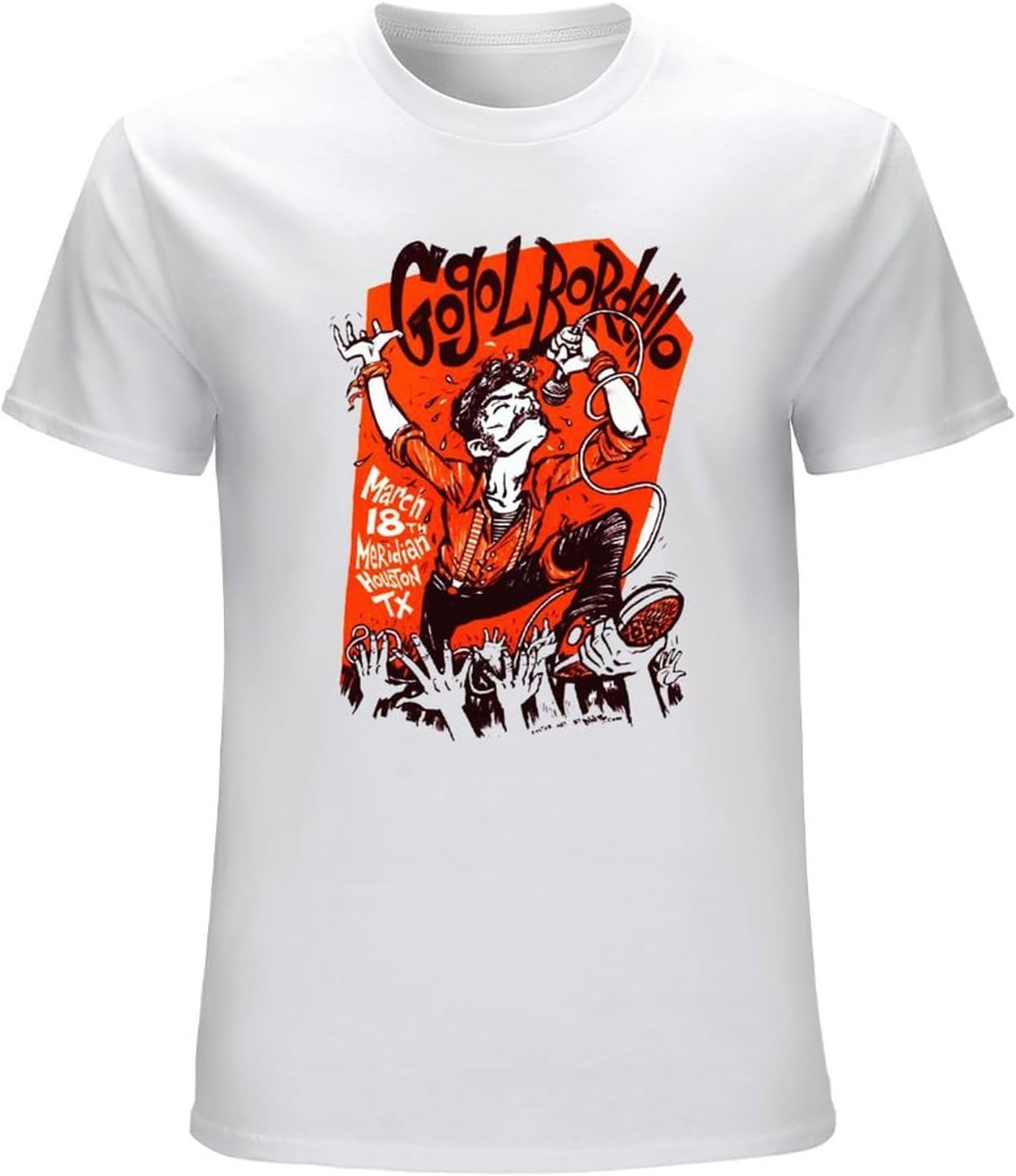 Punk Rock Men T Shirt Gogol Bordello Pogues Manu Chao Graphic Band Tee Unisex XXL белый