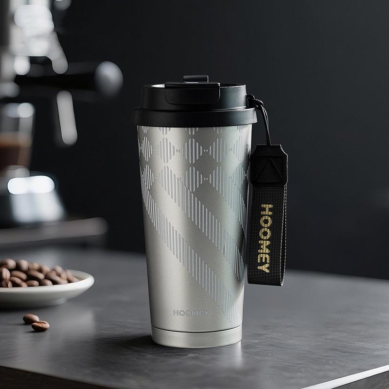 Insulated Coffee Mug with Ceramic Coating Travel Mug with Leak-proof Straw Lid Vacuum Double-wall Tumbler Thermal Cup Keep Cold