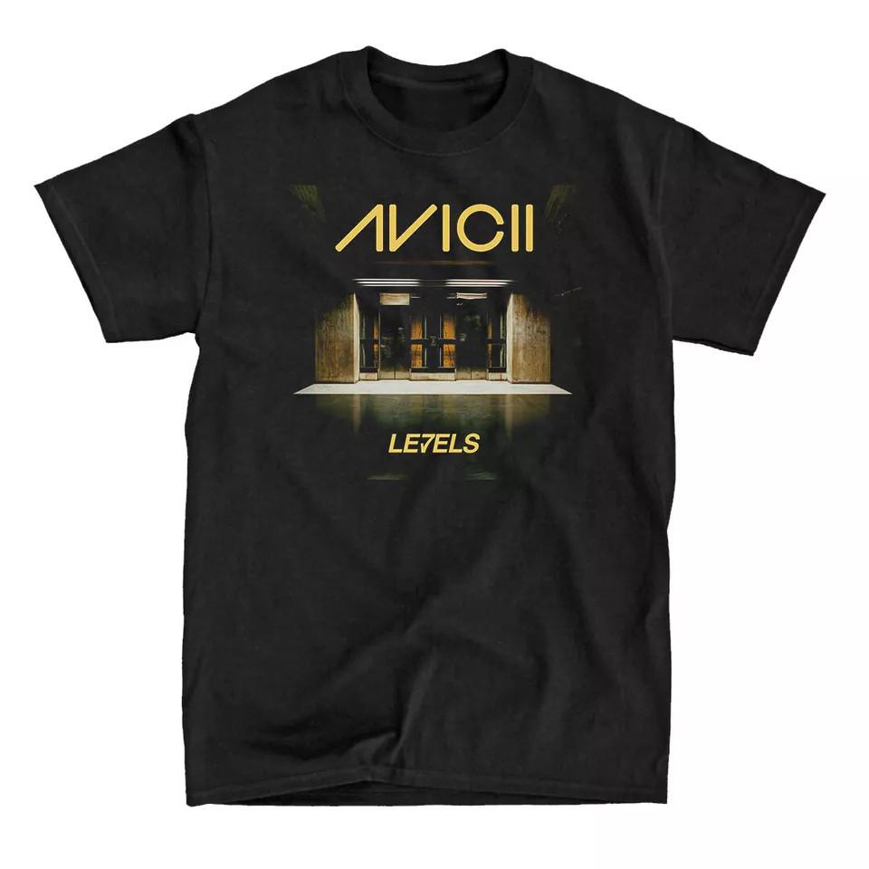 Avicii Levels Schwarzes Baumwoll-Kurzarm-T-Shirt Volle Größe S-5XL 5XL bunt