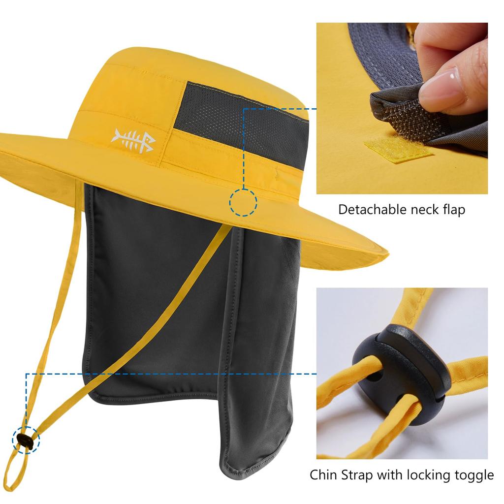 Bassdash Fishing Wide Brim UV Quick Fishing Sun Farm Mountain Climbing [Bassdash] Hat, [Water Repellent, UPF50+, Protection, Drying, Lightweight] Cap,