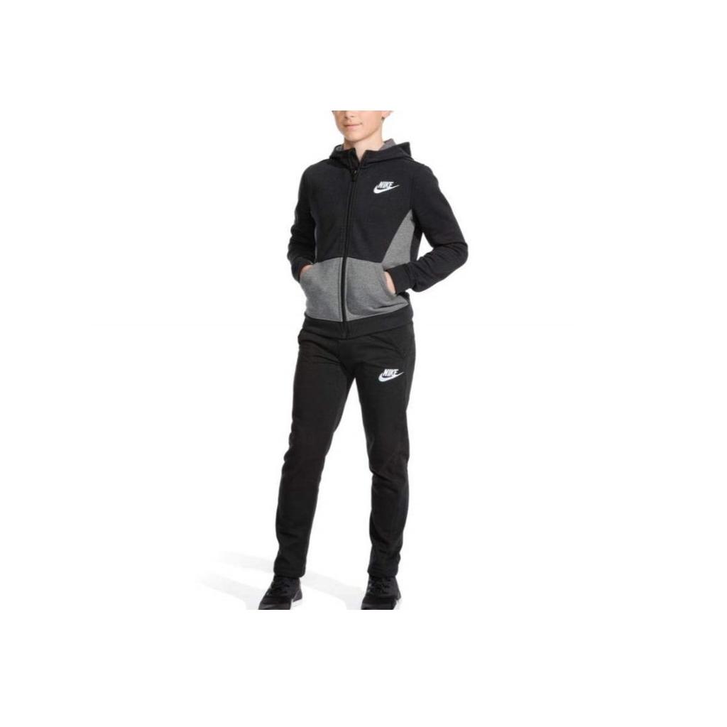 Nike Kapuzenjacke mit Reißverschluss, Colorblock, Tasche, Kinderjacken, Schwarz 939639-010