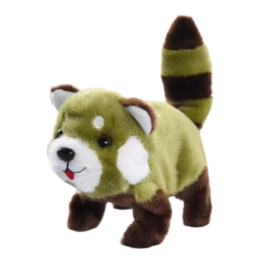 

Electric Plush Red Panda Toy Interactive Walking Tail Wagging Raccoon Doll Handmade Toddlers Educational Simulation Stuffed Animal Toy зелёный