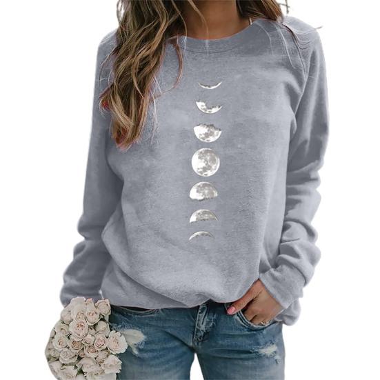 Blusa da Donna Chic con Scollo a O in Poliestere Primavera Autunno da Donna per Esterno Casual Felpe