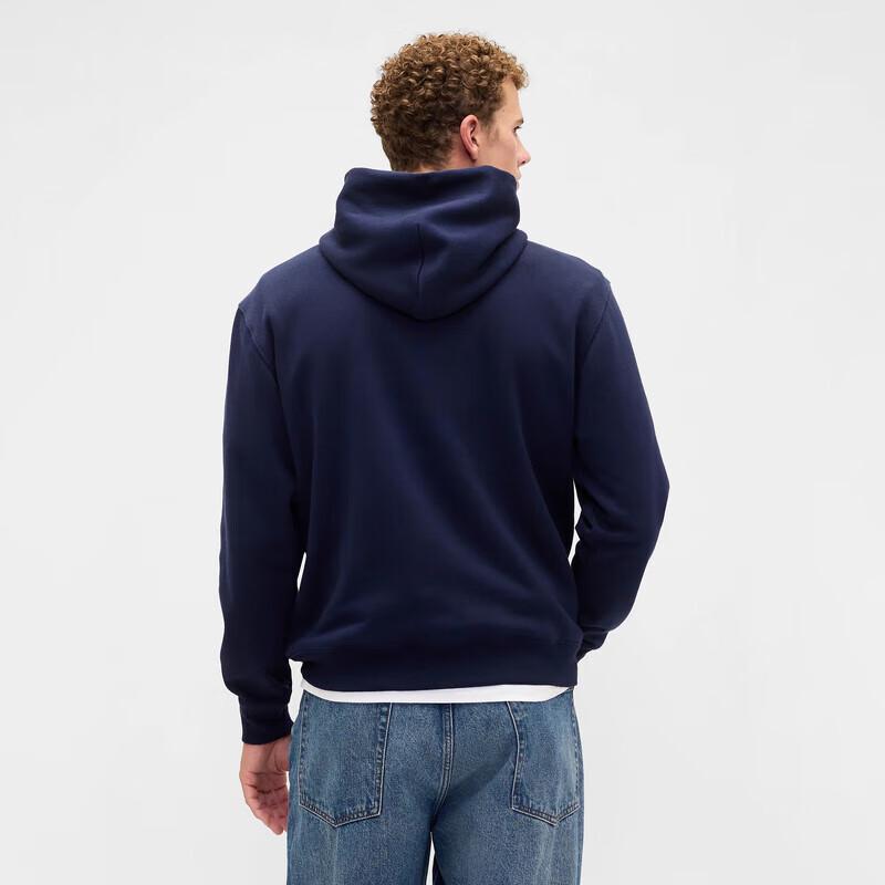 GAP Unisex Cartoon Print Logo Fleece Hooded Sweatshirt