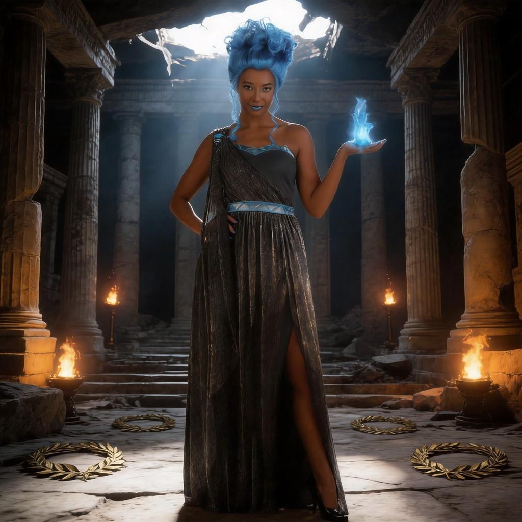 Hades Cosplay Dress For Women With Polyester Fabric For Ethnic Dance Performances
