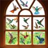 9 große, schöne Kolibri-Fensteraufkleber – Kolibri-Antikollisions-Vogelschlag-Fensteraufkleber – doppelseitige, statisch haftende Fensteraufkleber