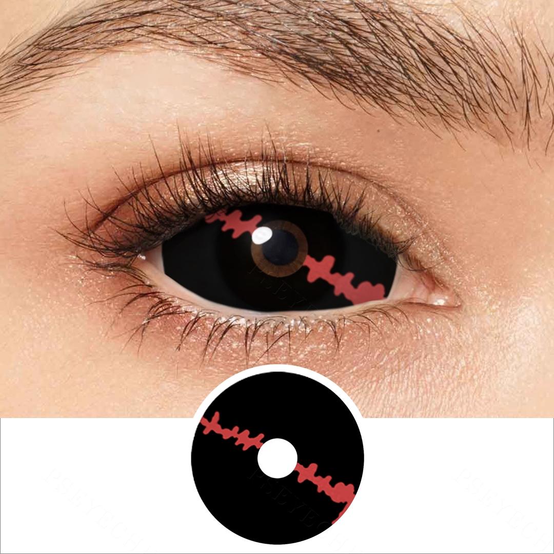 

22 мм линзы для склеры демона Redlash Black Sclera Хэллоуин Контактные линзы Зомби Вампир Глазные контакты для вечеринки Синие контактные линзы 22mm
