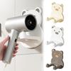 Universal Bear Shaped Hair Dryer Stand Strong Bearing No-Drill Blow Dryer Shelf Sturdy Space Saving Air Blower Storage Rack Home