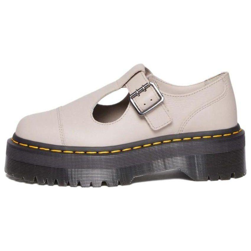 Dr. Martens Leather Fashion Versatile Casual Shoes Women Shoes Gray Brown 31294348