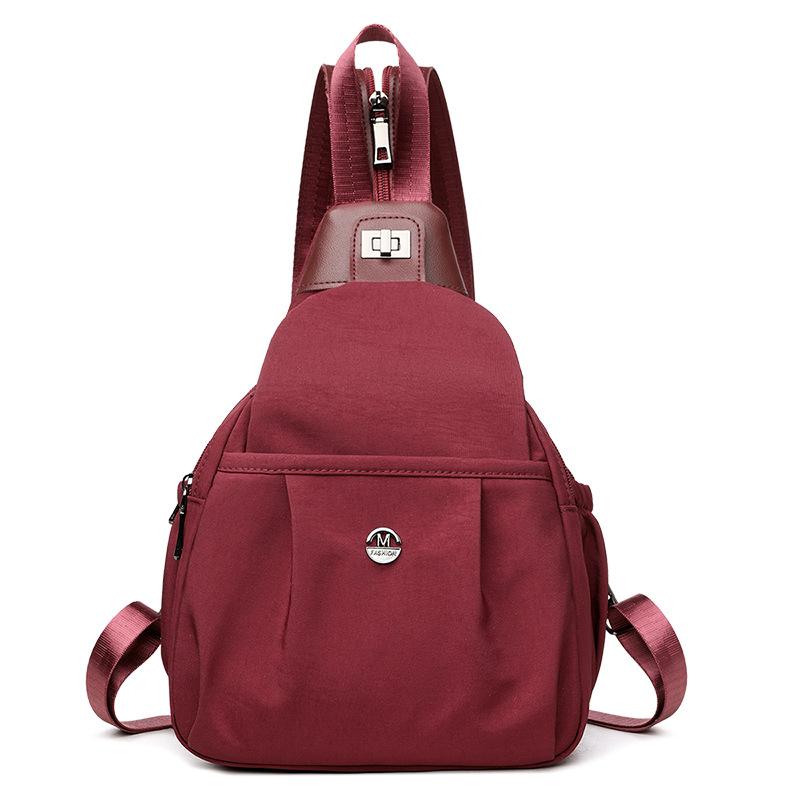 

Дорожный рюкзак Женская нагрудная сумка Легкий городской кроссбоди бордовый