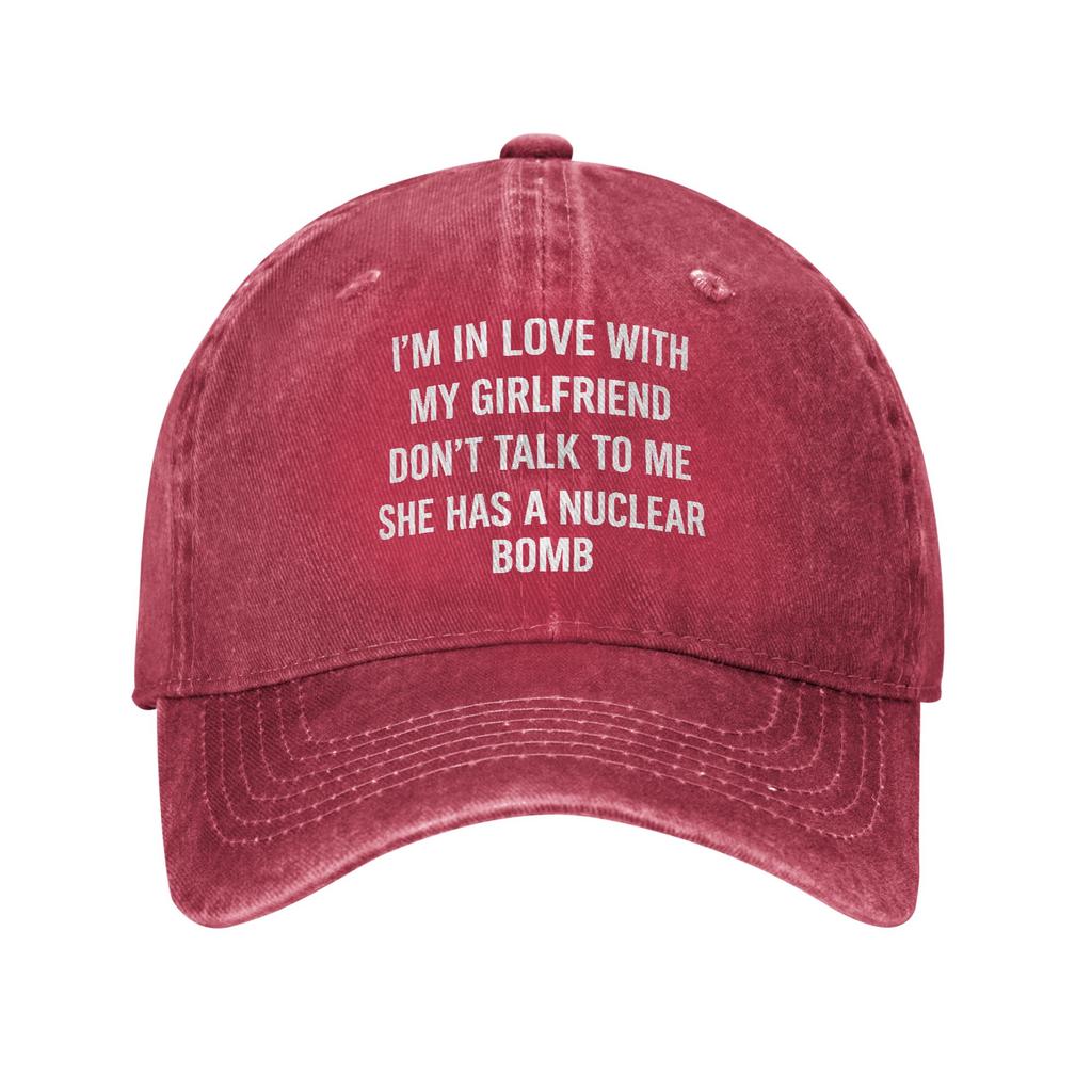 Im In Love with My Girlfriend Dont Talk To Me Unisex Unstructured Baseball Caps Distressed Cotton Hats Adjustable Headwear