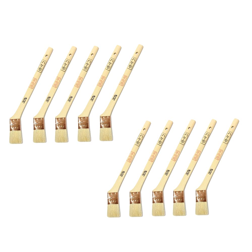 Hakeichi Joint Corner Snip for Premium Goat Upper Set of 10 Brush, Brush, Oil-Based Applications, Hair, Diagonal, 30mm,
