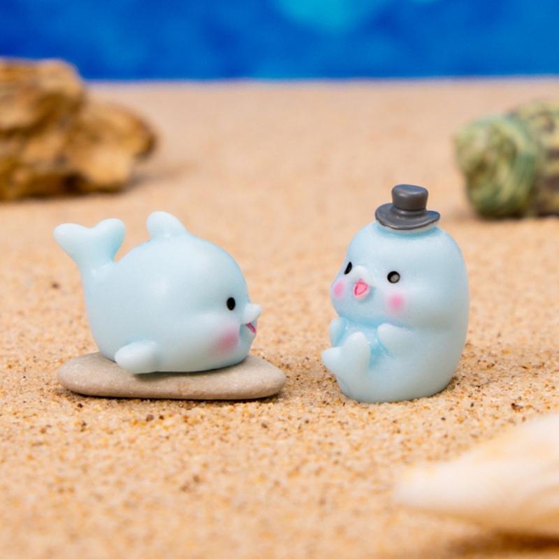 Mini Resin Dolphin,Miniature Dolphin Figures to Hide Landscape Decors Dollhouses Decors,Garden Aquariums Potted Ornament