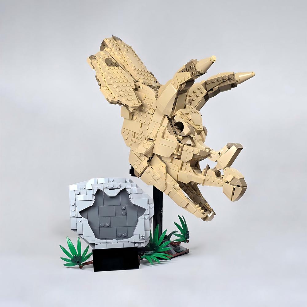 1297PCS MOC Ancient Dinosaur Fossil Triceratops Head Skull Model Building Blocks DIY Modular Assembly Toy Adult Collectible Gift PDF Guide by Email