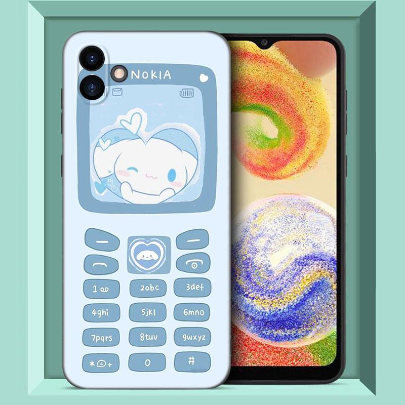 Kawaii Cinnamoroll Black Silicone Phone Case For Samsung Galaxy A01 A03 Core A04 E A02 A05 A10 A20 A21 A30 A50 S A6 A8 Plus A7