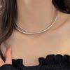 Tooxika Exaggerated Personality Simple Cold Style Round Snake Bone Elastic Collar Necklace Light Luxury Fashion Collarbone Chain