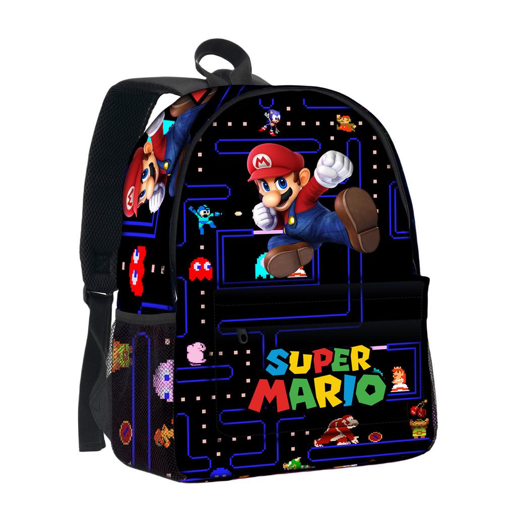 

Super Mario Cartoon Backpack With Waterproof Material For School And Daily Use красный