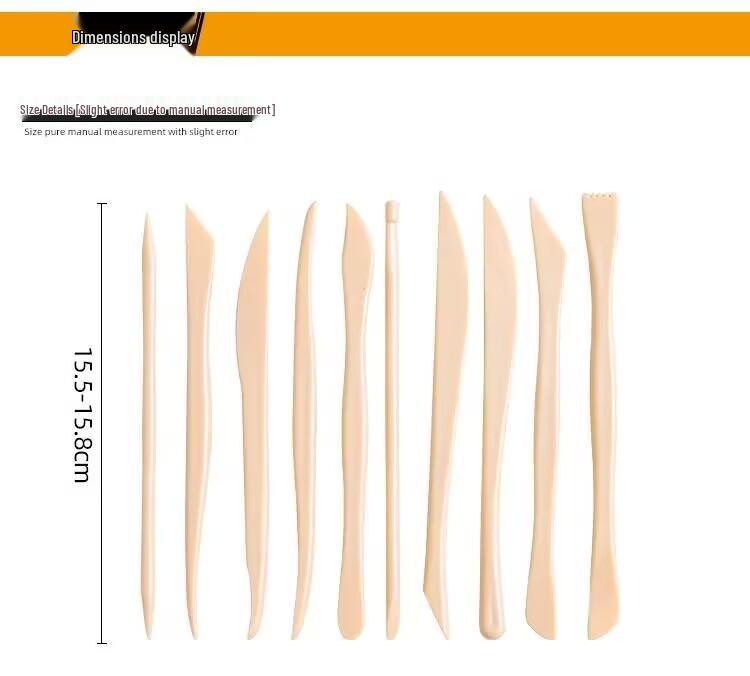 10-Piece Polymer Clay & Rubber Modeling Tool Set for Students