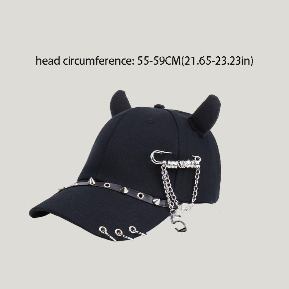 Zoete Coole Hiphop Kattenoor Baseballpet Klinknagel Ossenhoorn Vizierpet Pittige Meisjes Punk Zonbescherming Hoed Straat