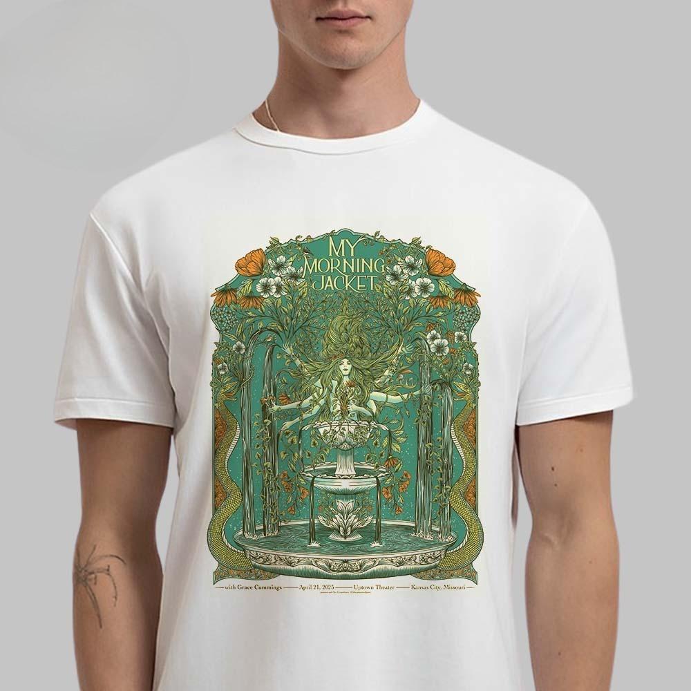 Nový plakát My Morning Jacket pro koncert v Kansas City Missouri v Uptown Theater 21. dubna Umělecké dílo Matka Země Unisex tričko