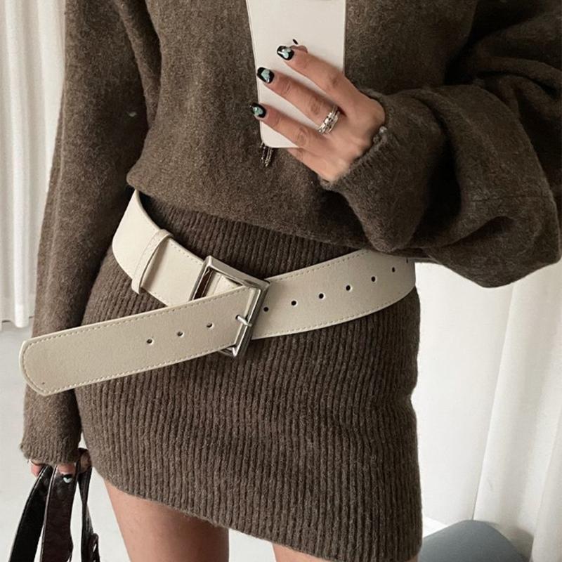 Women's Waist Belt Fashionable PU Leather Belt Decorative Waistband Trendy Waist Ornament for Jeans Trousers Dresses