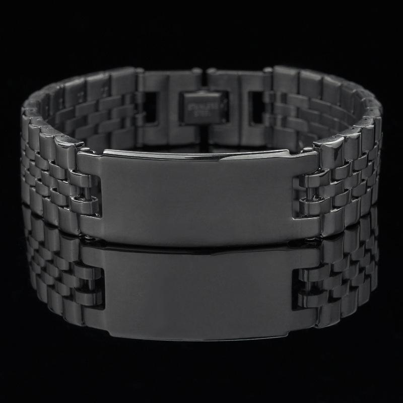 Titanium Steel Men's Strap Bracelet Niche Simple Stainless Steel Watch Chain Versatile Retro Jewelry