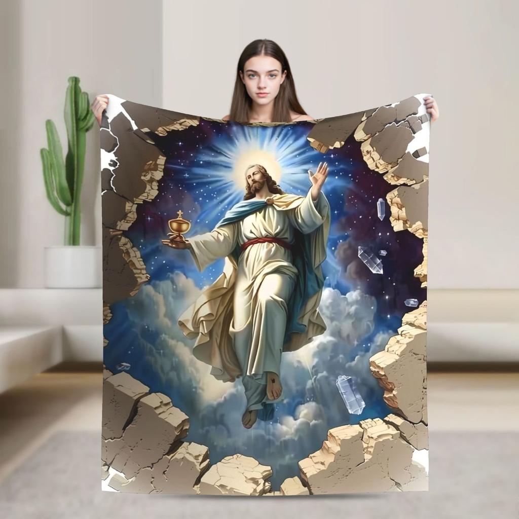 280gsm Jesus-Inspired Blanket - Holy Soft Fleece All-Season Throw