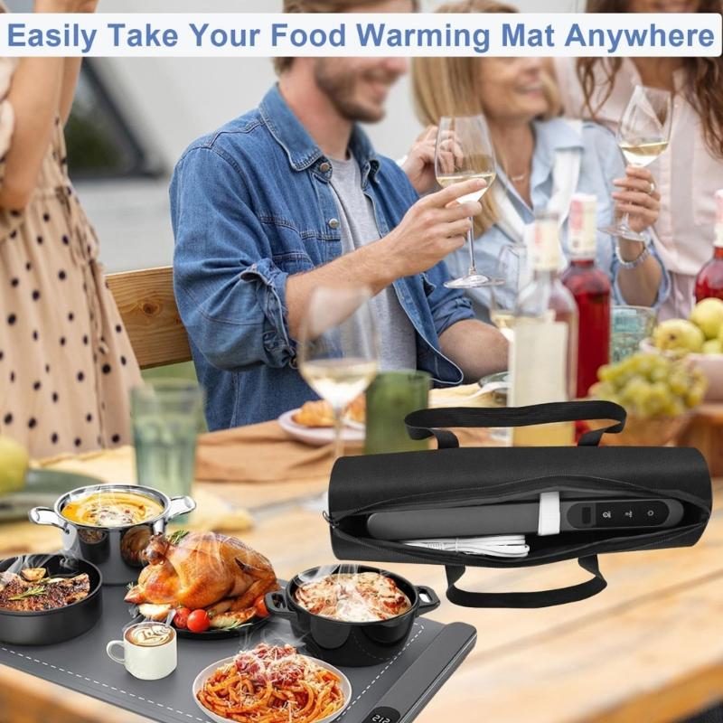 Waterproof Heat-Resistant Insulated Serving Tray Carrying Bag Waterproof Food Warmer Mat Storage Case with Handle