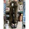 High Street Leopard-print Jeans Women Autumn 2024 New Ins All with Loose High Waist Slim Straight Leg Wide Leg Pants Tide