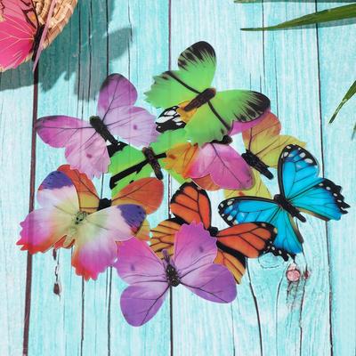 Ozdoba Ślubna Składane Skrzydła Jednowarstwowe Naklejki 3D Sztuka na Ścianę Mural PVC Naklejka na Ścianę Motyl