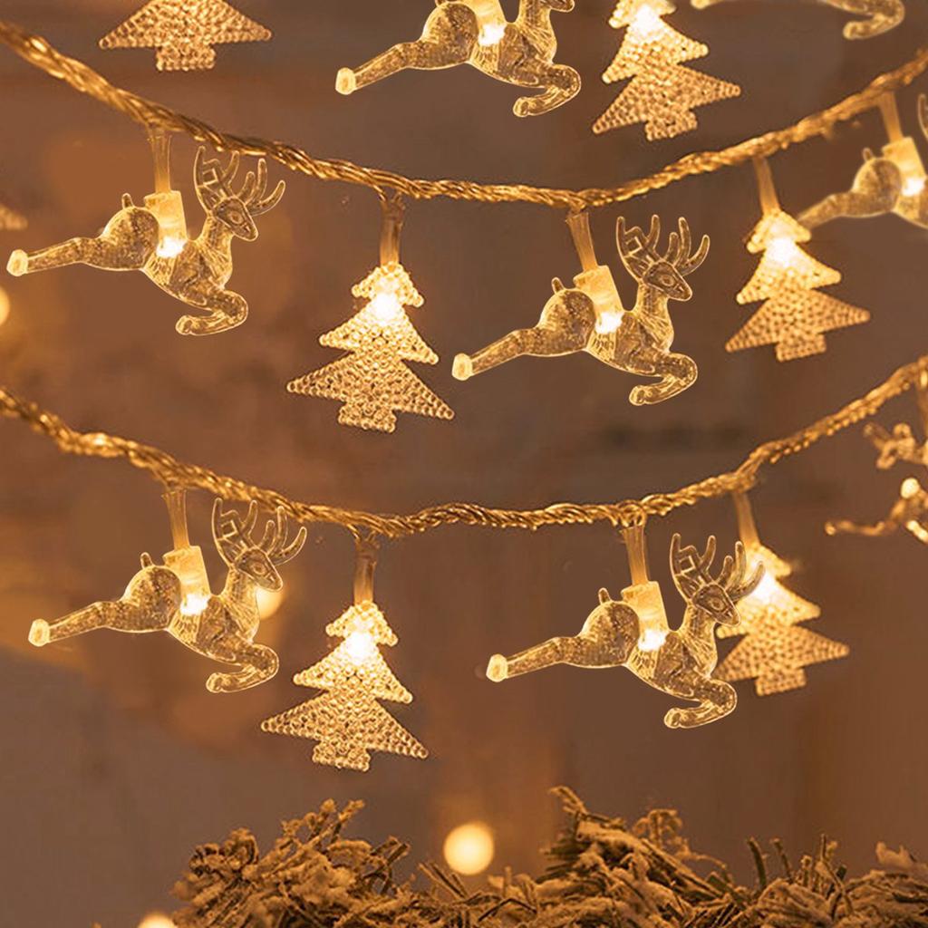 Christmas Tree Snowflake LED String Lights Banner Christmas Decoration 2025 for Home Navidad Xmas Tree Decor Fairy Light Pendant