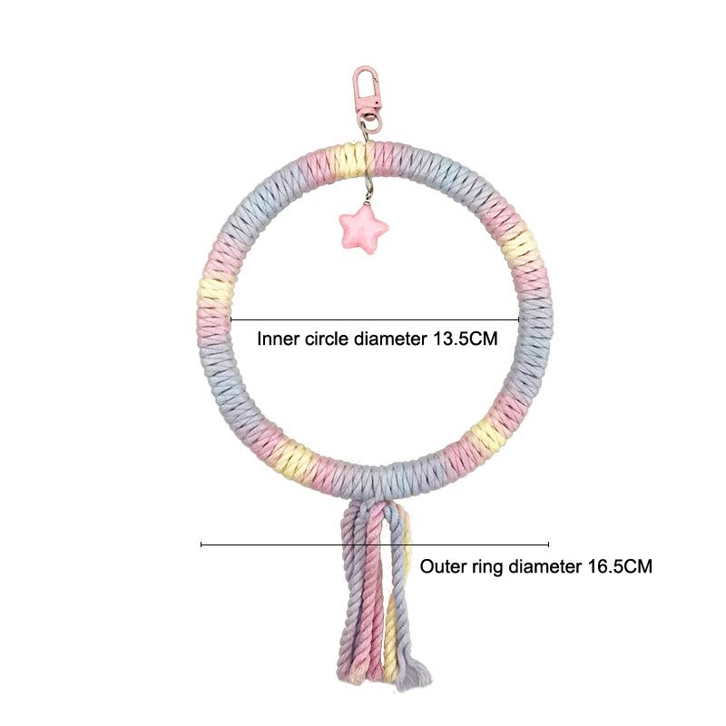 Colored Cotton Parrot Pole Flexible Hanging Clip Swing Colorful Perch Rotating Comfortable Bird Cotton Rope Swing Pet Supplies