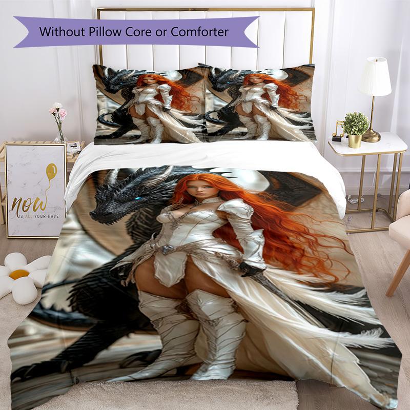 Set Biancheria da Letto Stile Gotico Traspirante Copripiumino con Federe Biancheria da Letto Decorativa per Camera da Letto Decorazione Casa Regalo di Compleanno