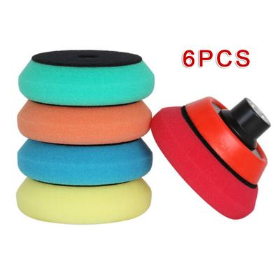 6 Stück 3 Zoll Polier-Polierpads für Autolack Schwamm-Kit-Set
