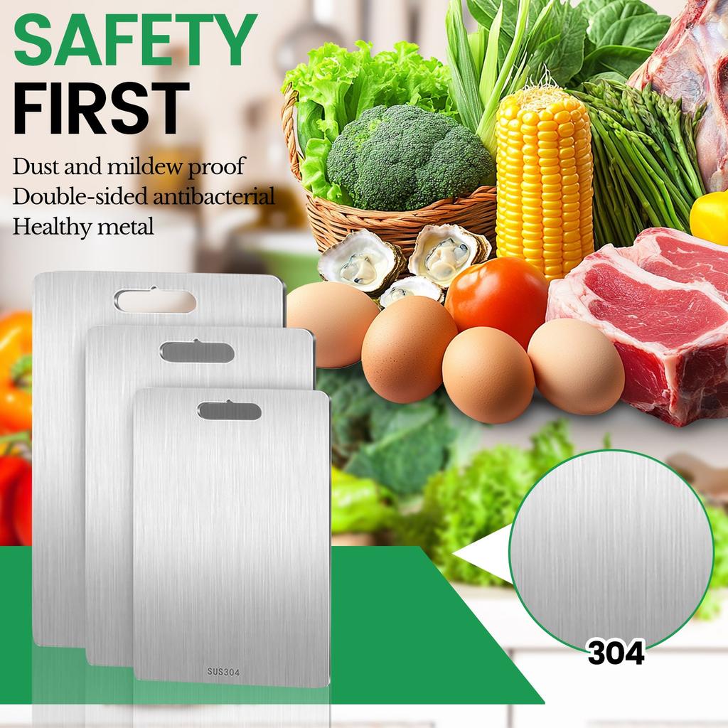 Stainless Steel Chopping Board - Double-sided Cutting Board Thickened Rolling Household Chopping Board Case Plate